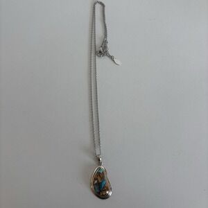 Jewelry TV Southwest Style Blended Turquoise & Spiny Oyster Shell Rhodium